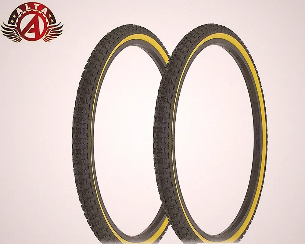 ALTA Bicycle 24" x 1.75" BLACK/GUM COMP III (2) TIRES BMX TIRE BIKE.